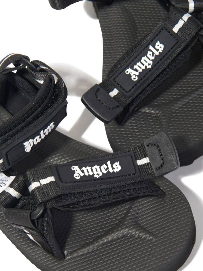 Palm Angels Kids logo-print sandals Black
