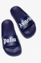 Palm Angels Kids logo-print slides Blue - Thumbnail 2