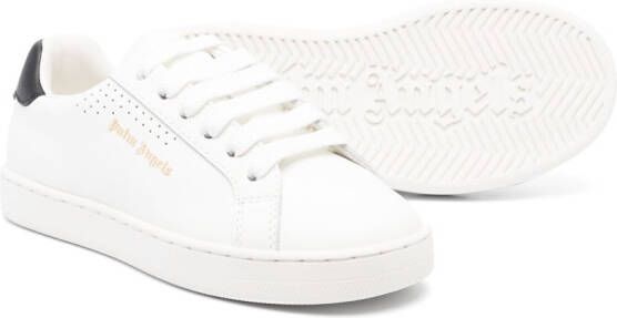Palm Angels Kids low-top leather sneakers White