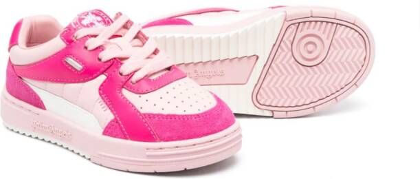 Palm Angels Kids perforated lace-up sneakers Pink
