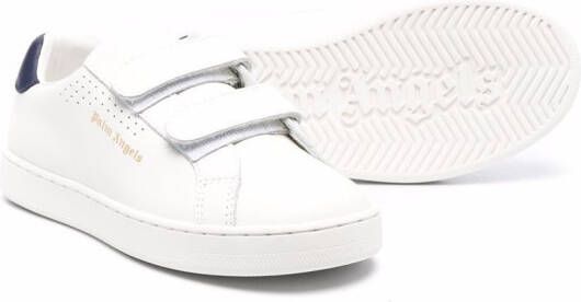 Palm Angels Kids touch-strap leather trainers White