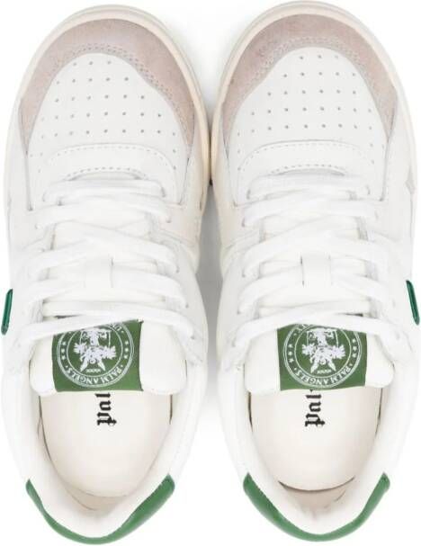Palm Angels Kids University leather lace-up sneakers White