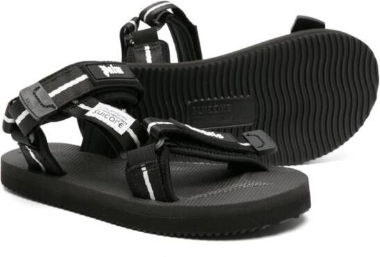 Palm Angels Kids x Suicoke logo-appliqué sandals Black