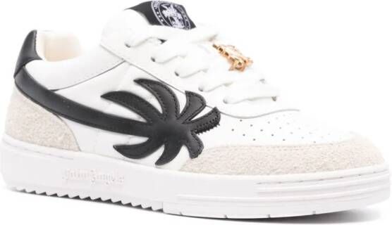 Palm Angels logo-appliqué leather sneakers White
