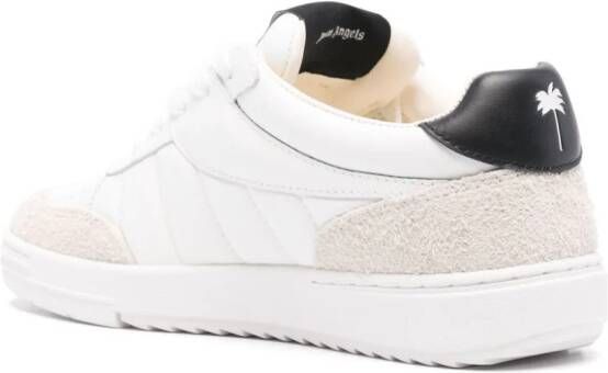 Palm Angels logo-appliqué leather sneakers White