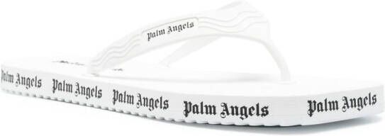 Palm Angels logo-print flip flops White