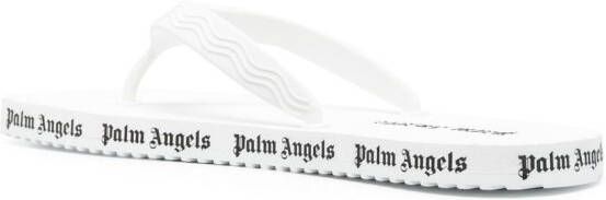 Palm Angels logo-print flip flops White
