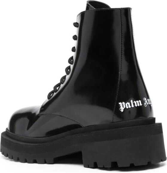 Palm Angels logo-print lace-up boots Black