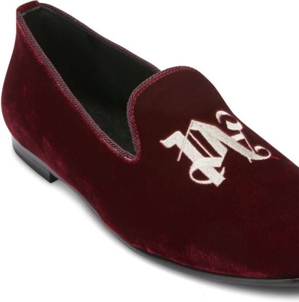 Palm Angels logo-print loafers Red