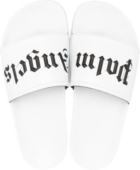 Palm Angels logo-print open-toe slides White