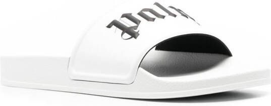 Palm Angels logo-print slides White