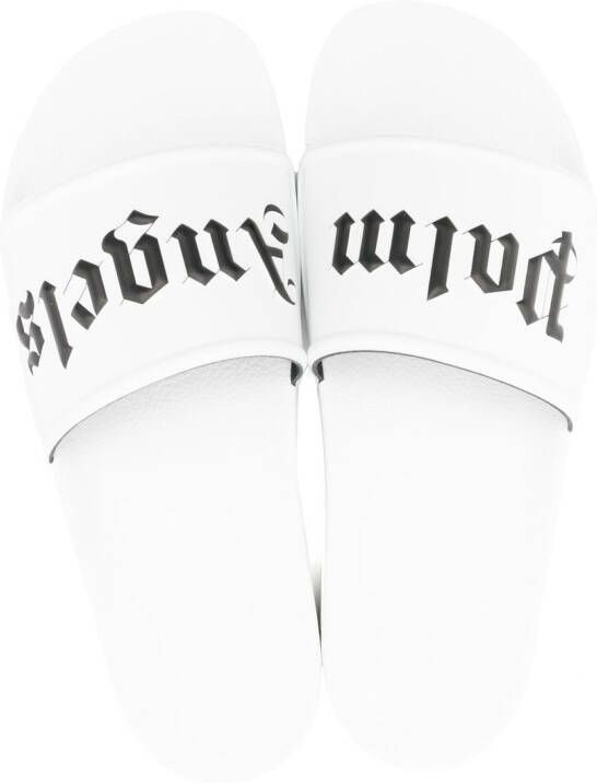 Palm Angels logo-print slides White