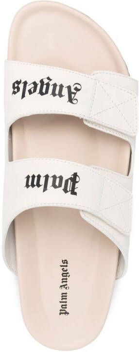 Palm Angels logo-printed leather sandals Neutrals