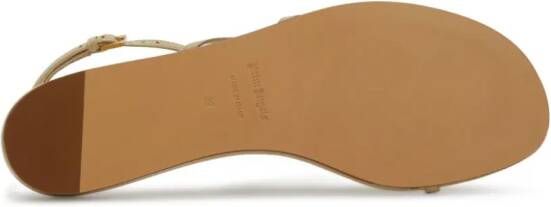 Palm Angels monogram-plaque strappy sandals Neutrals
