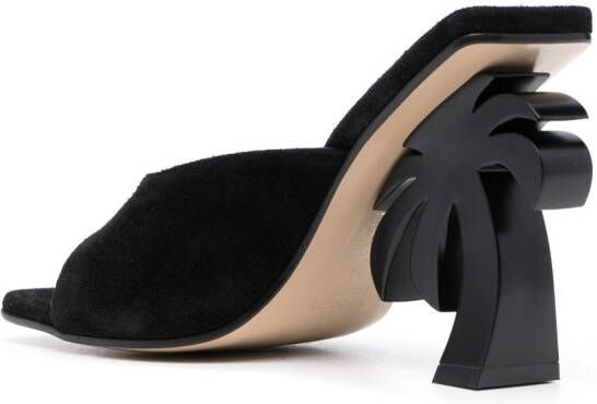 Palm Angels Palm Beach 110mm leather mules Black