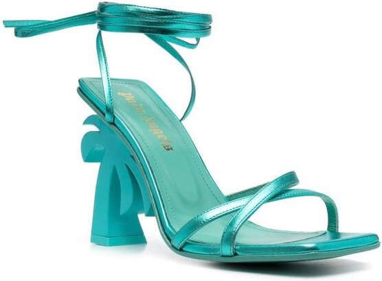 Palm Angels Palm Beach 95mm leather sandals Blue