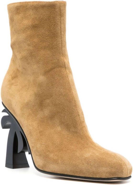 Palm Angels Palm-heel 105mm suede boots Brown