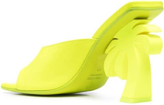 Palm Angels Palm Heel 110mm leather mules Yellow