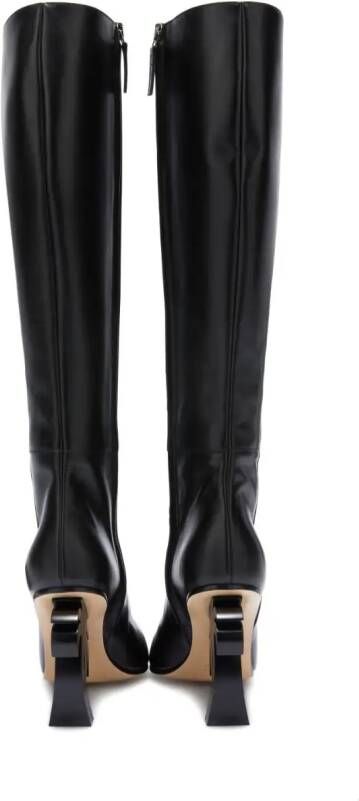Palm Angels Palm-heel leather knee boots Black