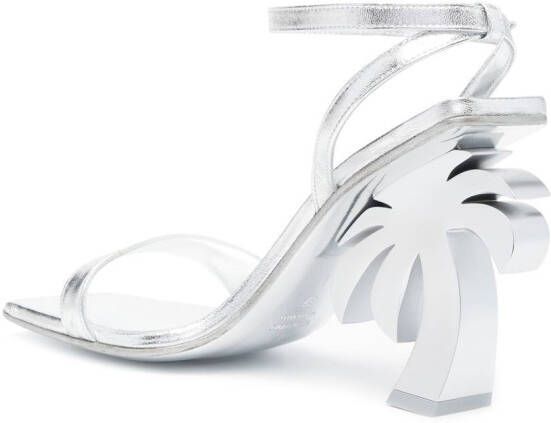 Palm Angels Palm Tree heeled sandals Grey