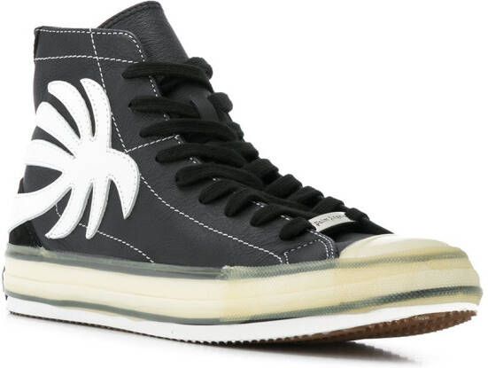 Palm Angels palm tree high-top sneakers Black