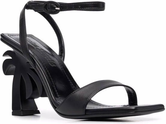 Palm Angels sculpted-heel open-toe sandals Black