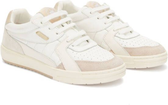 Palm Angels University leather sneakers White