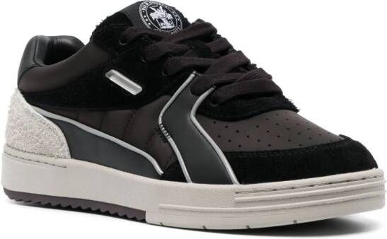 Palm Angels University panelled leather sneakers Black