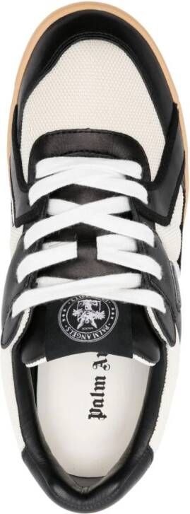 Palm Angels University panelled leather sneakers White