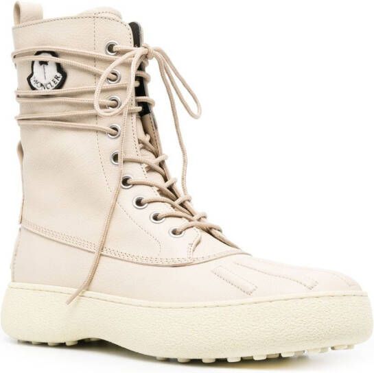 Palm Angels x Moncler x Tod's Winter Gommino lace-up boots Neutrals