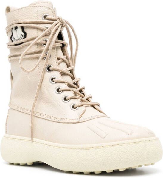 Palm Angels x Moncler x Tod's Winter Gommino lace-up boots Neutrals