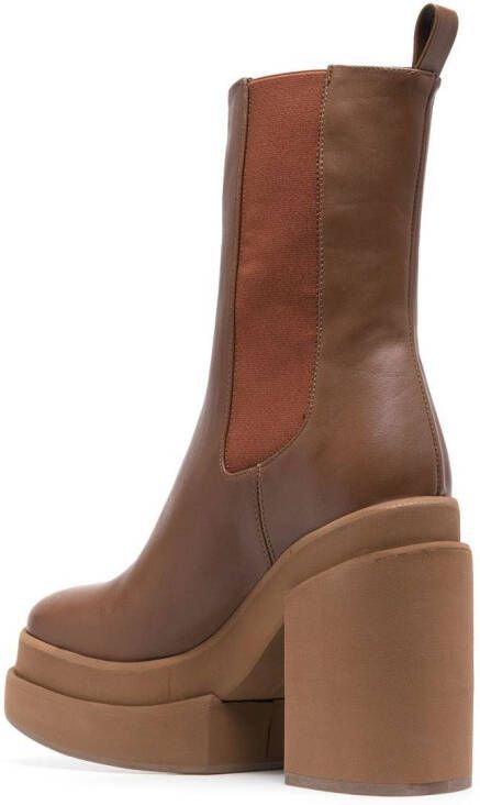 Paloma Barceló 120mm block-heeled ankle boots Brown