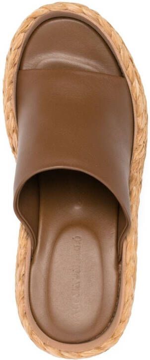 Paloma Barceló 90mm wedge-heel leather mules Brown
