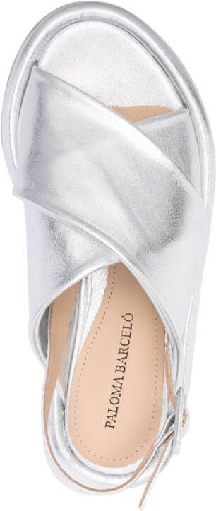 Paloma Barceló Basima metallic sandals Silver