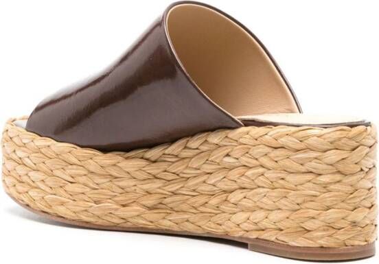 Paloma Barceló braided-platform leather mules Brown