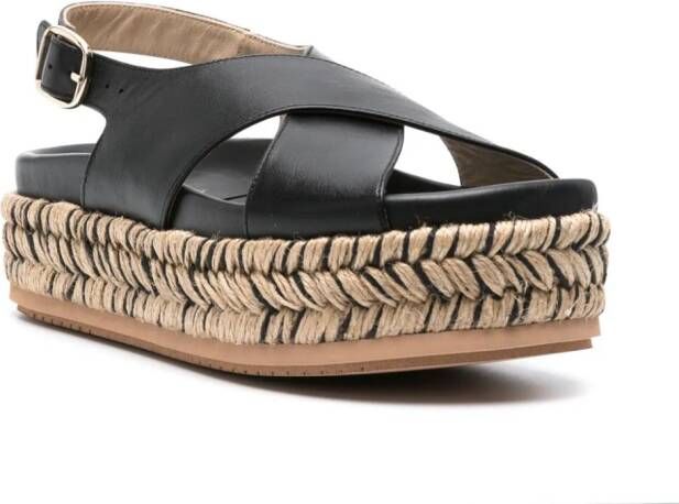 Paloma Barceló braided-platform leather sandals Black