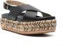 Paloma Barceló braided-platform leather sandals Black - Thumbnail 2