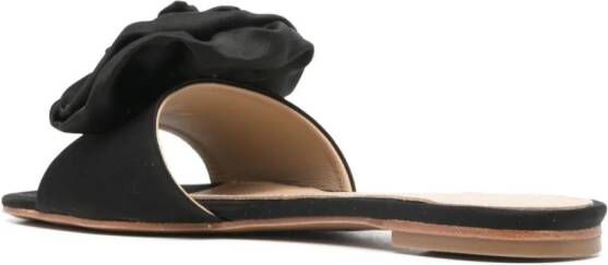 Paloma Barceló Calipso floral-appliqué sandals Black