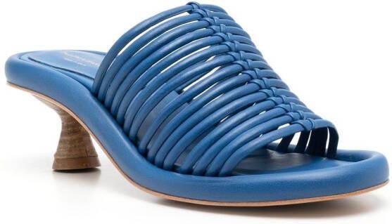 Paloma Barceló cone-heel leather mules Blue