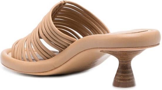 Paloma Barceló cone-heel leather mules Brown