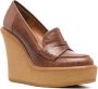 Paloma Barceló Dodi 120mm wedge-heel penny loafers Brown - Thumbnail 2