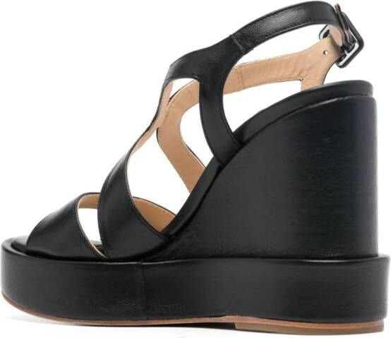 Paloma Barceló Eider 115mm leather wedge sandals Black