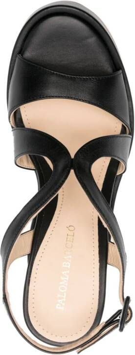 Paloma Barceló Eider 115mm leather wedge sandals Black