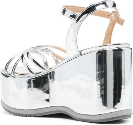 Paloma Barceló Ibbie 85mm wedge sandals Silver