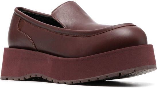Paloma Barceló Iris chunky leather loafers Red