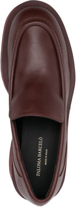 Paloma Barceló Iris chunky leather loafers Red