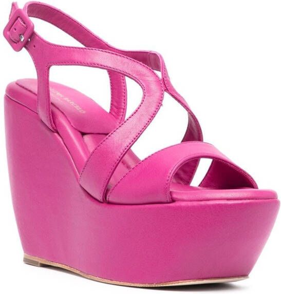 Paloma Barceló leather platform 130mm sandals Pink