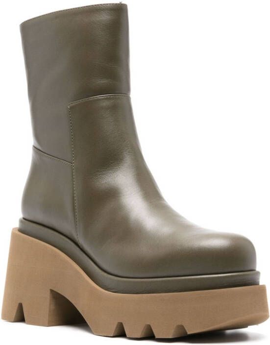 Paloma Barceló Leonor 80mm leather boots Green