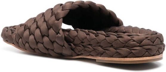 Paloma Barceló Lise woven satin sandals Brown