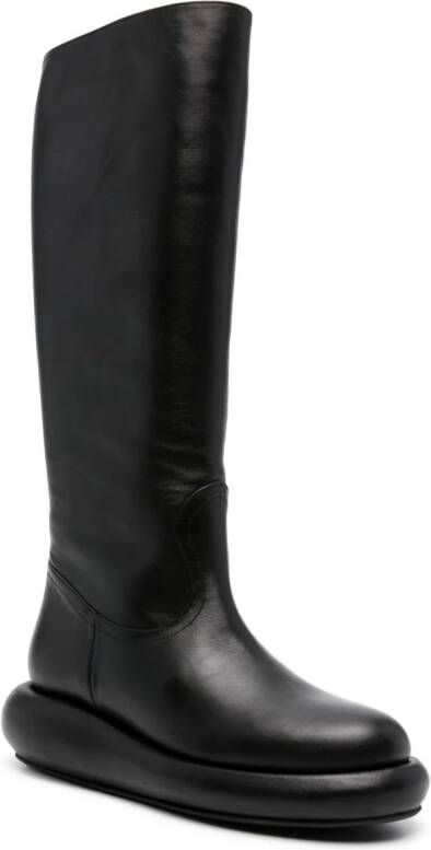 Paloma Barceló panelled leather knee-high boots Black